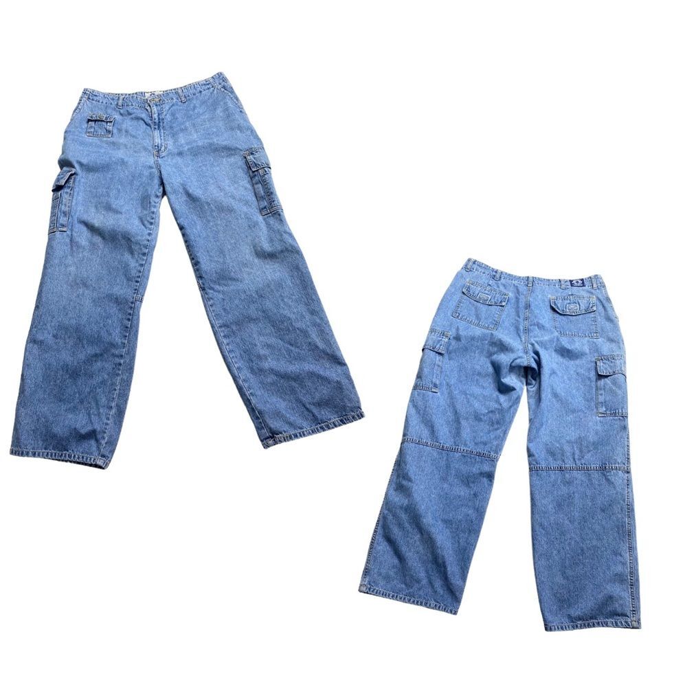 Vintage Arizona Jean Company Carpenter Cargo Blue Jeans Sz 21